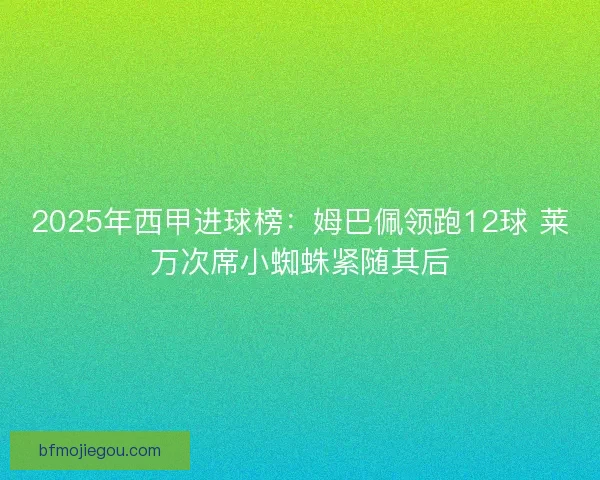2025年西甲进球榜:姆巴佩领跑12球 莱万次席小蜘蛛紧随其后 2025年西甲进球榜:姆巴佩领跑12球 莱万次席小蜘蛛紧随其后