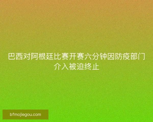 巴西对阿根廷比赛开赛六分钟因防疫部门介入被迫终止