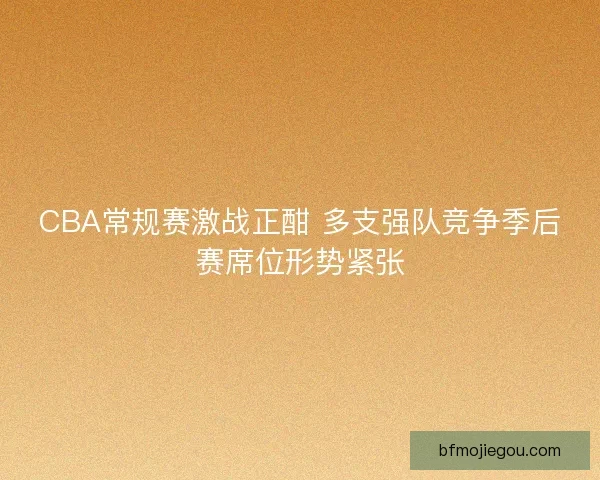 CBA常规赛激战正酣 多支强队竞争季后赛席位形势紧张