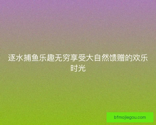 逐水捕鱼乐趣无穷享受大自然馈赠的欢乐时光
